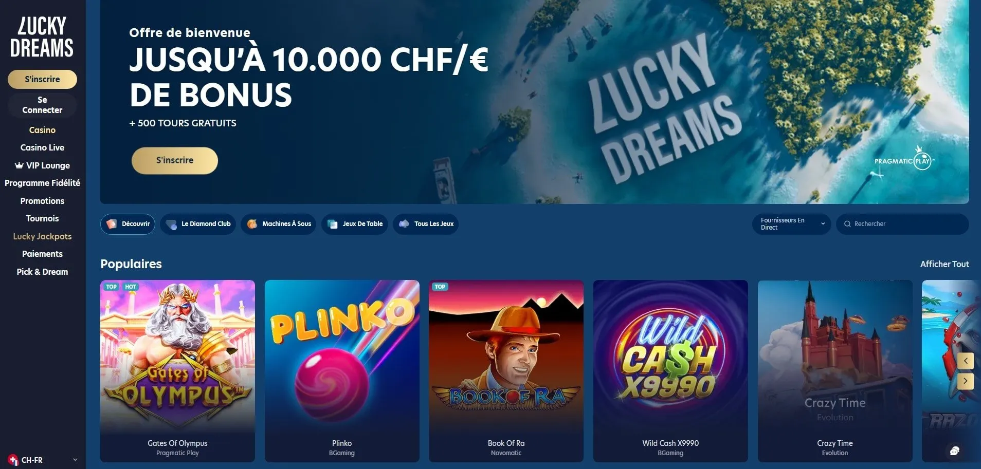 Lucky Dreams Casino Accueil