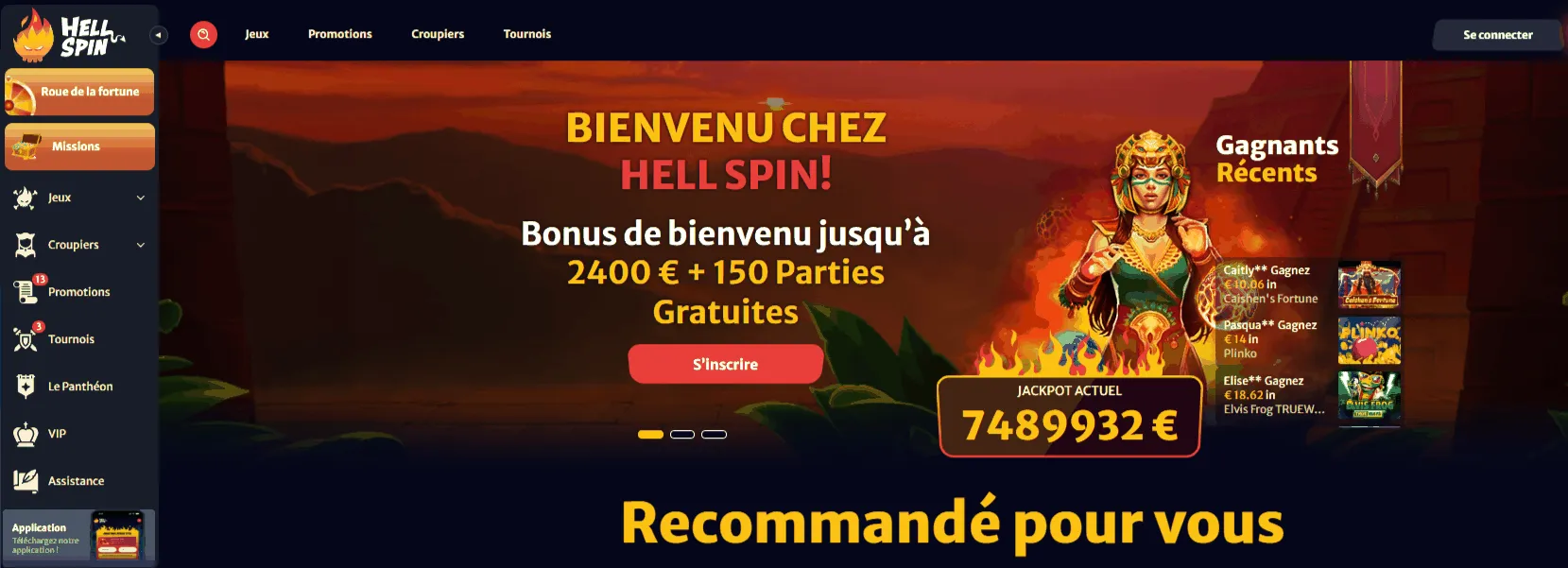 Hell Spin Casino bonus de bienvenue Hell Spin Casino Accueil