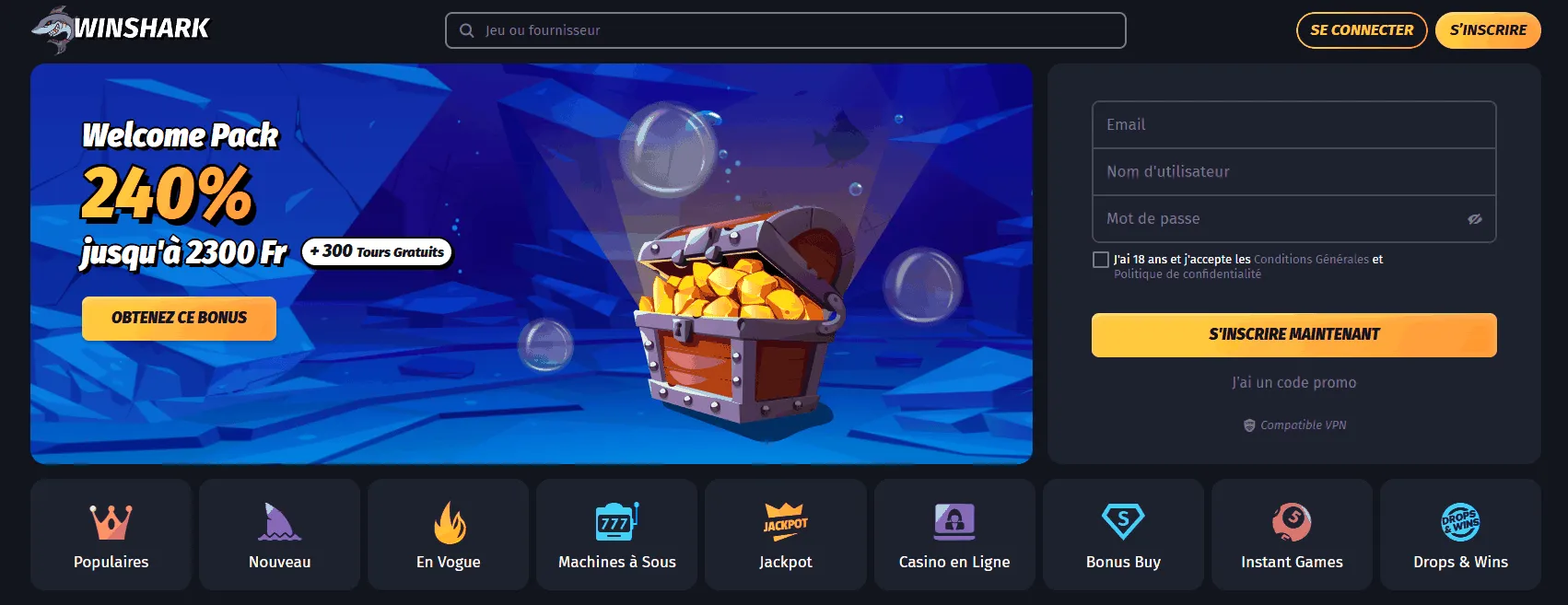 Casino en ligne Winshark